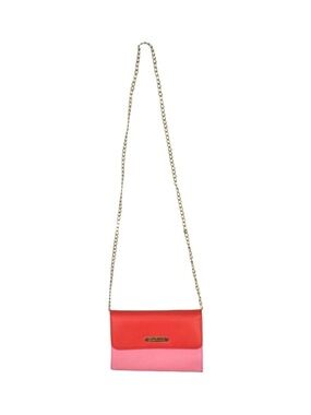 Juicy Couture Oui Pink & Red Crossbody Bag w Gold Chain Strap 7.25”x5.25”x1.25”